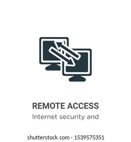 Remote access vector icon on white background. Flat vector remote access icon symbol sign from modern internet security and networking collection for mobile concept and web apps design.