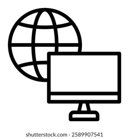 Remote Access Vector Line Icon Design For Persoanl And Commercial Use