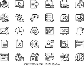 Remote Async Work Collaboration Icon Sheet - Timezone WFH