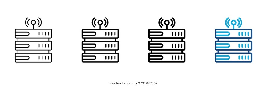 Icono de servicio de copia de seguridad remota Conjunto de Colección de contorno de estilo diferente Ilustración vectorial

