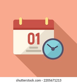 Remote Calendar Icon Flat Vector. Work Time. Office Business