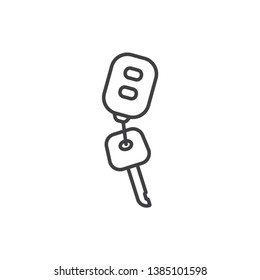 Remote car key line icon.