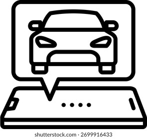 entferntes Auto lineal Ikone Vektor für Illustration mit isoliert. passend für Design, Icon, Logo, App
