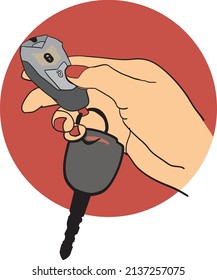 ilustración vectorial de desbloqueo de coche remoto