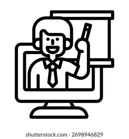 Elemento De Icono De Aulas Remotas Para Diseño Y Vector