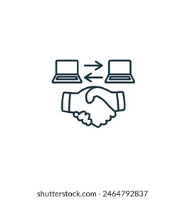 Remote Collaboration icon. Monochrome simple Remote Work icon for templates, web design and infographics