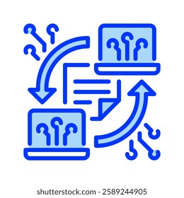 Remote Collaboration line icon. Universal creative premium symbol. Vector sign icon logo template. Vector illustration