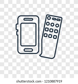 Remote concept vector linear icon isolated on transparent background, Remote concept transparency concept in outline style