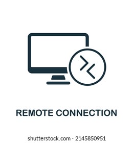 Remote Connection Flat Icon. Colored Element Sign From Networking Collection. Flat Remote Connection Icon Sign For Web Design, Infographics And More.