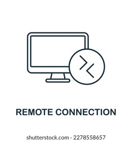 Remote Connection line icon. Element sign from networking collection. Remote Connection outline icon sign for web design, infographics and more.