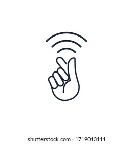 Remote connection, management. Data transfer, control. Vector linear icon isolated on white background.