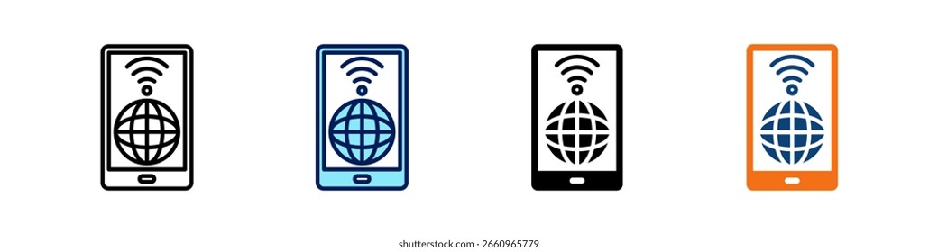 Conjunto de vetores de vários estilos de ícone multifuncional de conectividade remota