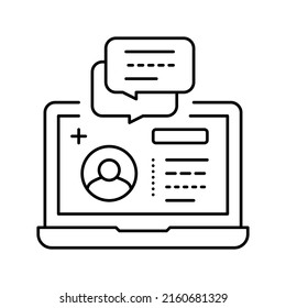 remote consultation line icon vector. remote consultation sign. isolated contour symbol black illustration