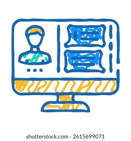 remote consulting doodle icon sketch vector. remote consulting sign. isolated symbol illustration