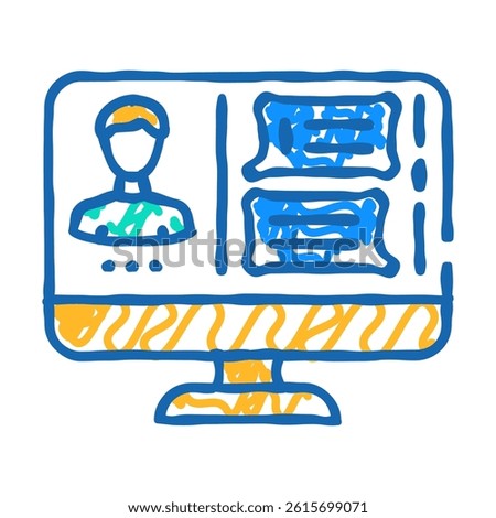 remote consulting doodle icon sketch vector. remote consulting sign. isolated symbol illustration