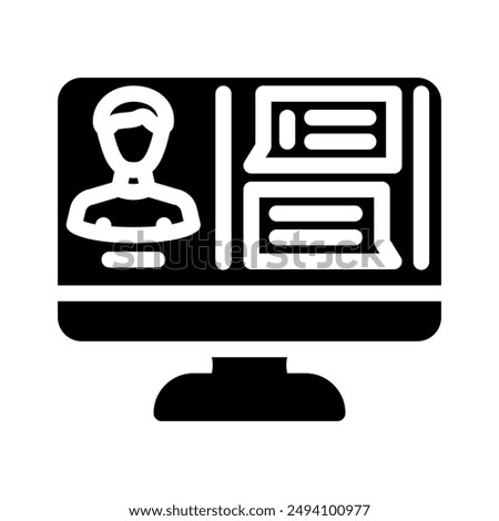 remote consulting glyph icon vector. remote consulting sign. isolated symbol illustration