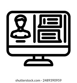 remote consulting line icon vector. remote consulting sign. isolated contour symbol black illustration