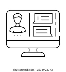 remote consulting line icon vector. remote consulting sign. isolated contour symbol black illustration