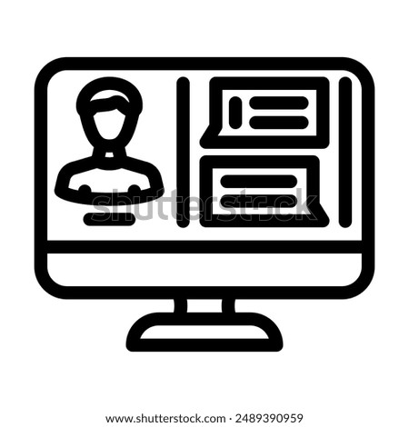 remote consulting line icon vector. remote consulting sign. isolated contour symbol black illustration