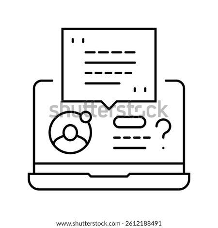 remote consulting line icon vector. remote consulting sign. isolated contour symbol black illustration
