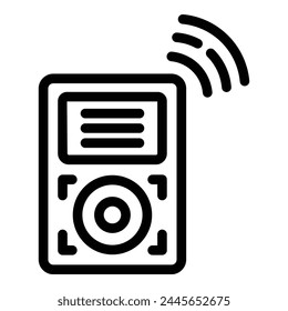 Vector de contorno de ícono de aire acondicionado de control remoto. Aparato de ventilación inteligente. Máquina de enfriamiento de aire