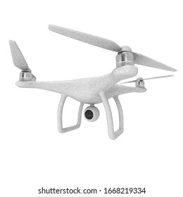 Remote control air drone. Dron flying. Dotwork Halftone Style Monochrome Gradient Vector Illustration.