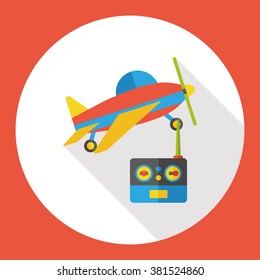 Remote control aircraft flat icon