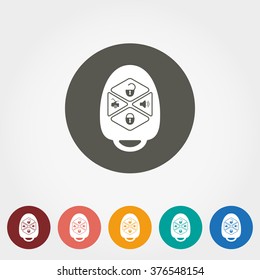 Remote control alarm. Icon for web and mobile application. Vector illustration on a button. Flat design style.