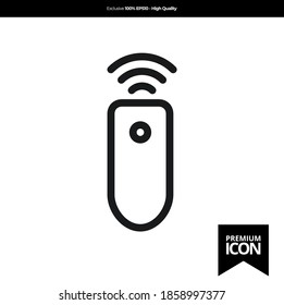 Control remoto color negro de un icono plano sencillo. vector de ilustración de aplicación móvil. El diseño moderno. Signo minimalista de línea única