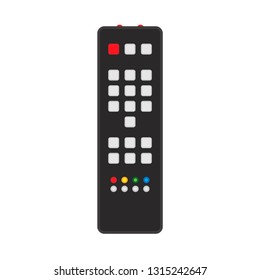 Remote control black TV equipment device communication sign media vector icon. Flat smart television program