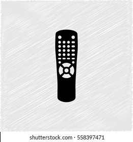 Remote control  - black vector icon