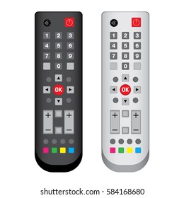 Remote Control Black and White isolated on white background.