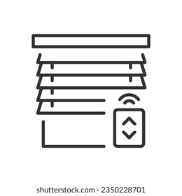 Remote control blinds, linear icon. Line with editable stroke