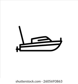 remote control boat outline icon, toy boat black line illustration