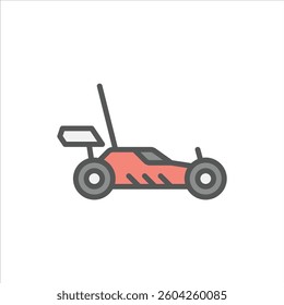 remote control car filled outline icon, racing car color line illustration