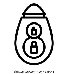 Remote control car key icon. Outline remote control car key vector icon for web design isolated on white background
