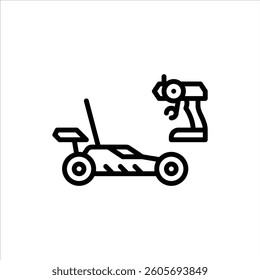 Remote control car outline icon, Remote control car black line illustration