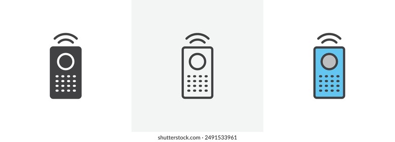 Remote control colored icon set. Eps 10