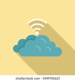 Icono de nube de datos de control remoto. Ilustración plana del icono del vector de nube de datos de control remoto para el diseño web