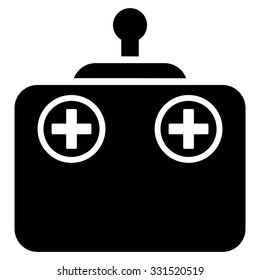 Remote Control Device vector icon. Style is flat symbol, black color, rounded angles, white background.