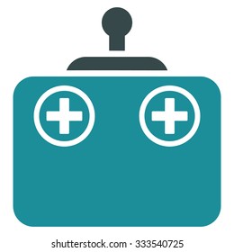 Remote Control Device vector icon. Style is bicolor flat symbol, soft blue colors, rounded angles, white background.