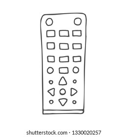 Remote control doodle. Vector illustration isolated on white background.