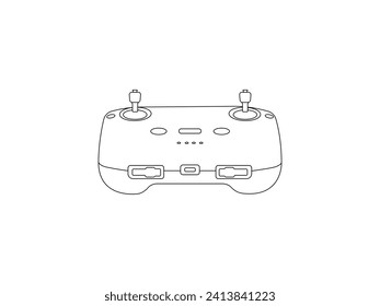 Vector de contorno de icono de drones de control remoto. Esquema de drones de control remoto aislado fondo blanco. Ilustración vectorial