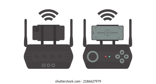 Remote control for drone and quadcopter. Isolated. Vector illustration.