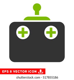 Remote Control EPS vector pictogram. Illustration style is flat iconic bicolor eco green and gray symbol on white background.