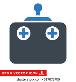 Remote Control EPS vector pictograph. Illustration style is flat iconic bicolor smooth blue symbol on white background.
