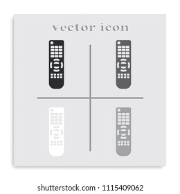 Remote control flat black and white vector icon.