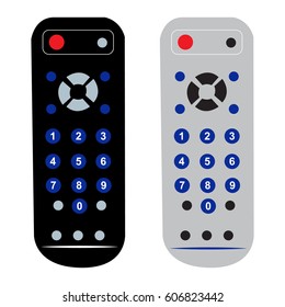 Remote control flat icon. Modern flat icons with long shadow effect in stylish colors. Tv controllers on white background