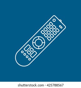 Remote Control Flat Icon On Blue Background