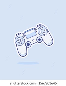 Remote control for gaming (vector) illustration with blue color palette